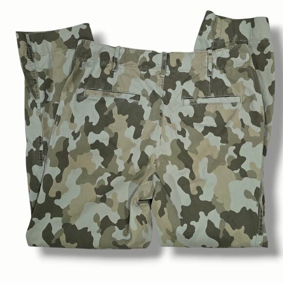 GAP Women’s Green Camo High Rise Straight Khaki Pants – Size 6 - Picture 4 of 8